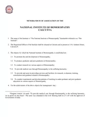 MEMORANDUM OF ASSOCIATION OF THE The name of the Institute is 