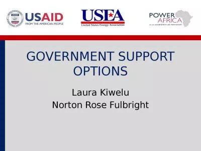 GOVERNMENT SUPPORT OPTIONS