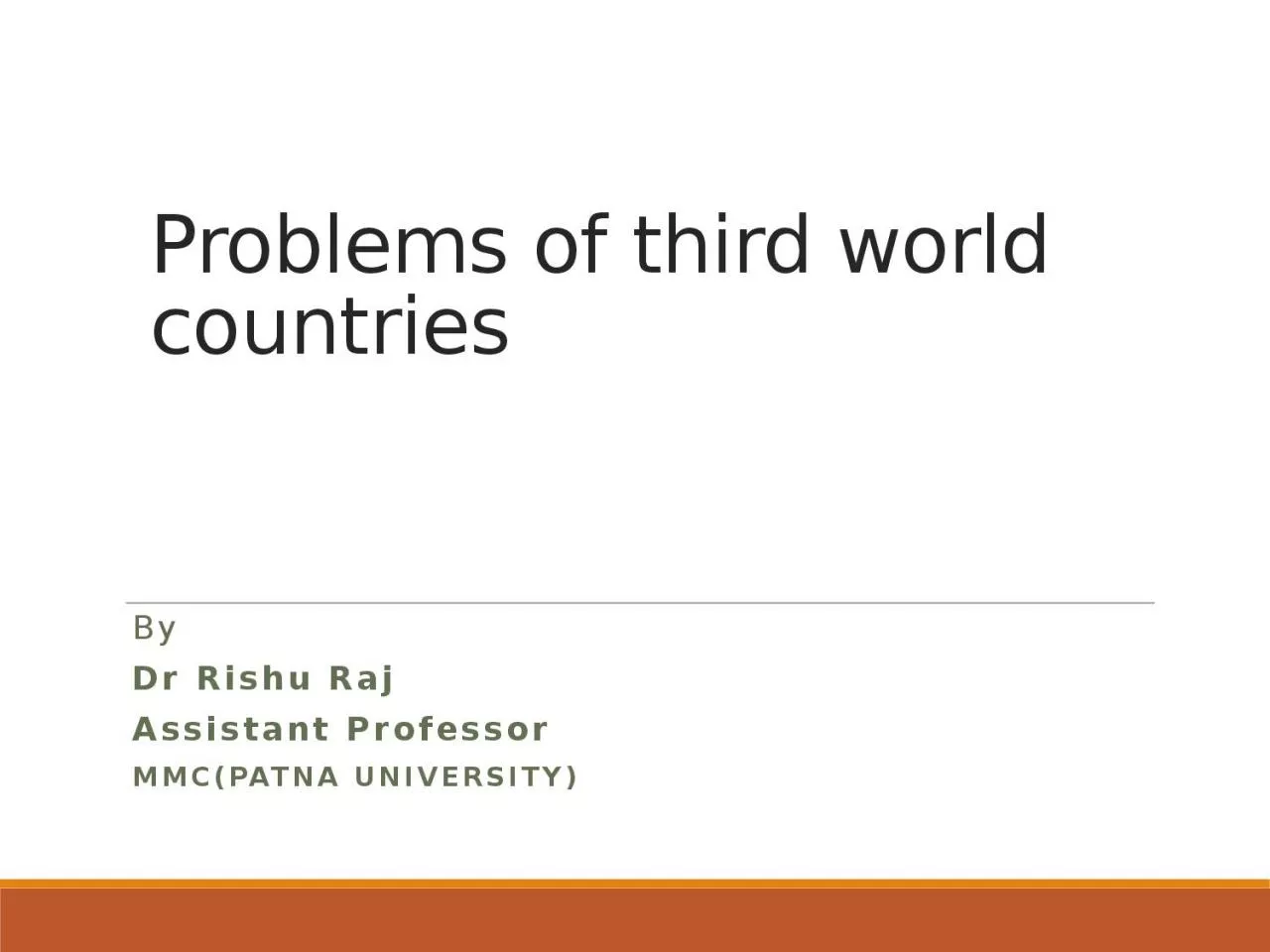 Problems of third world countries