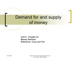 PPT-Demand for and supply of money