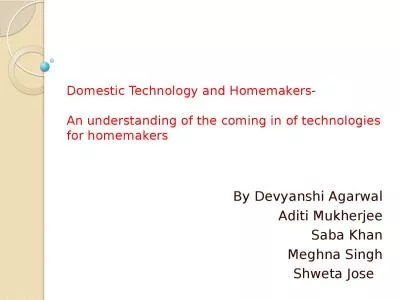 Domestic Technology and Homemakers-