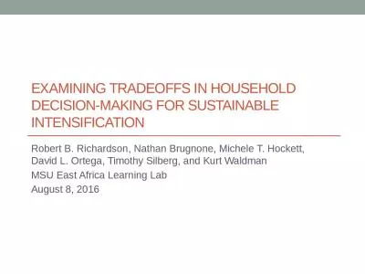 Examining tradeoffs in household decision-making for sustainable intensification