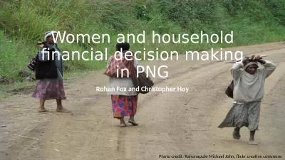 Women and household financial decision making in PNG