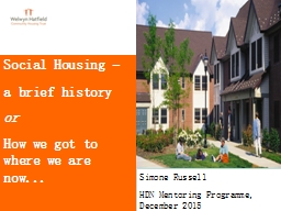 Social Housing –  a brief history