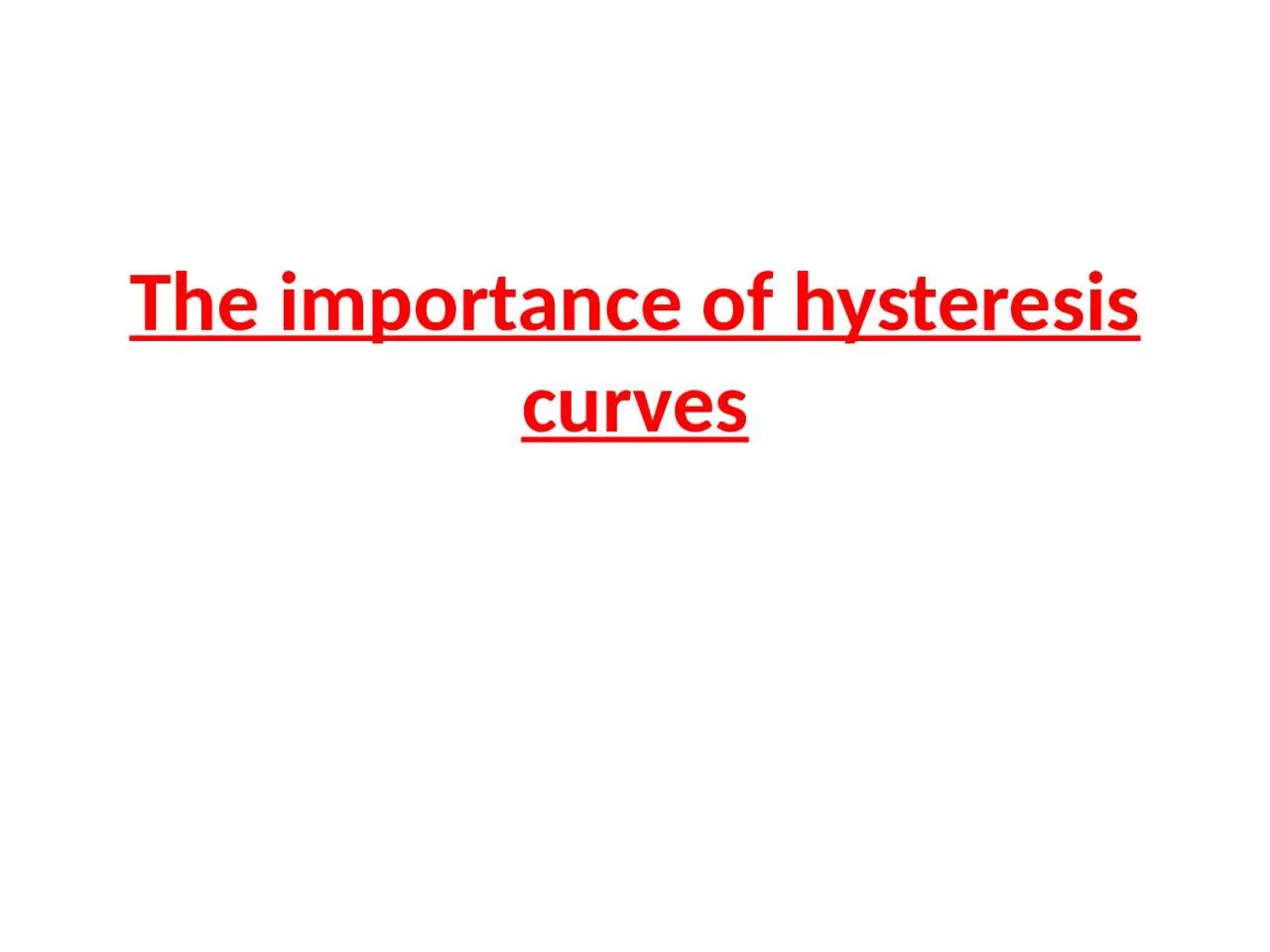 PPT-The importance of hysteresis curves