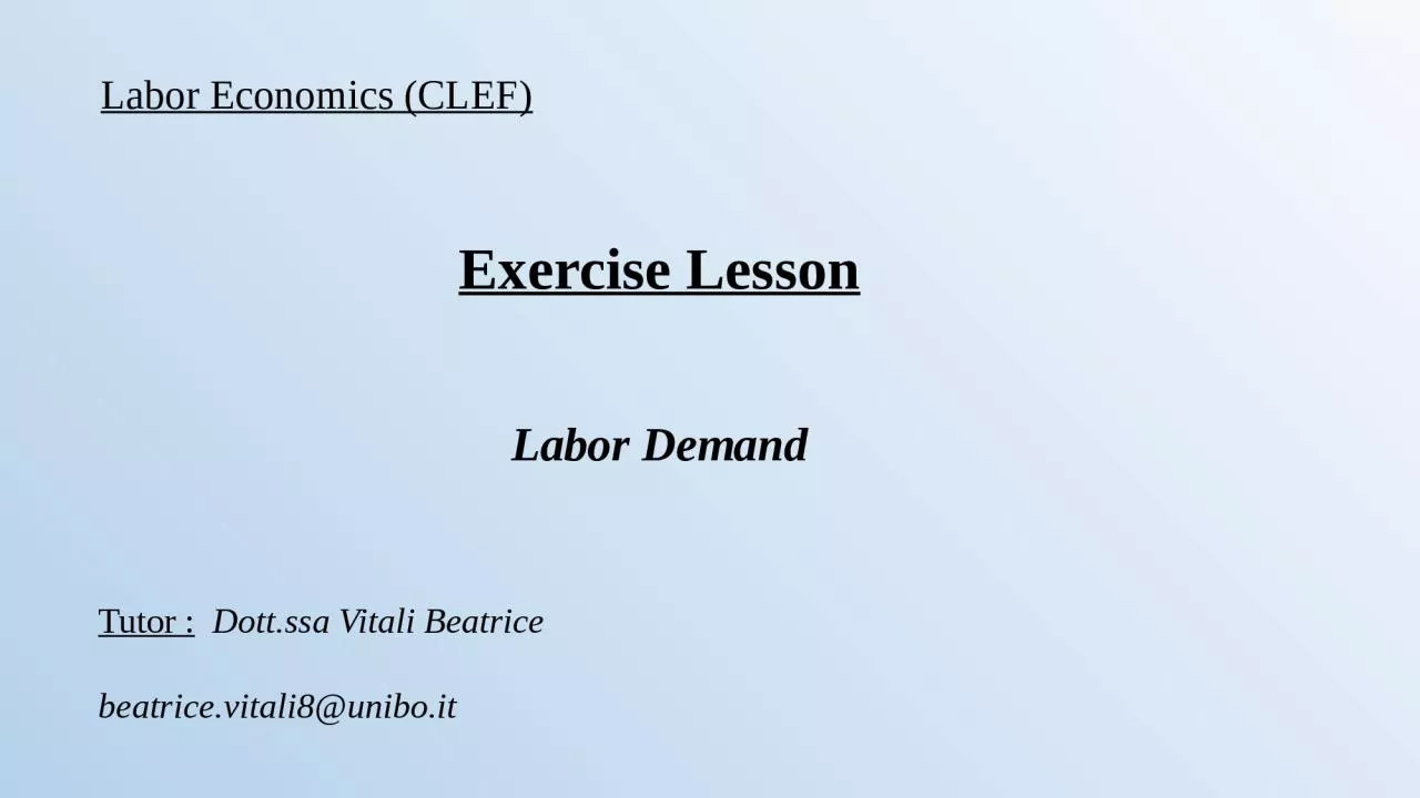 Exercise   Lesson Labor