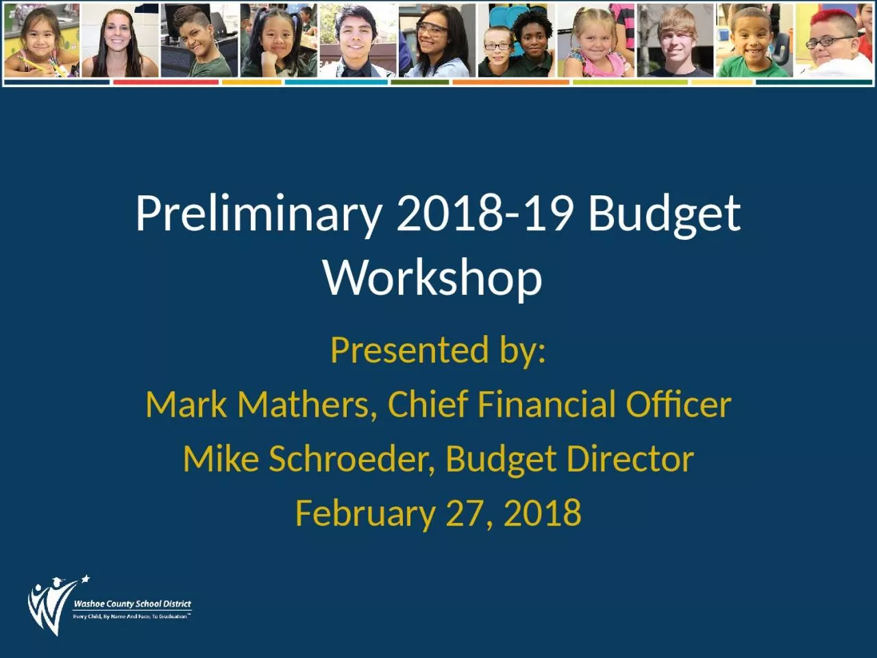 Preliminary  2018-19  Budget Workshop