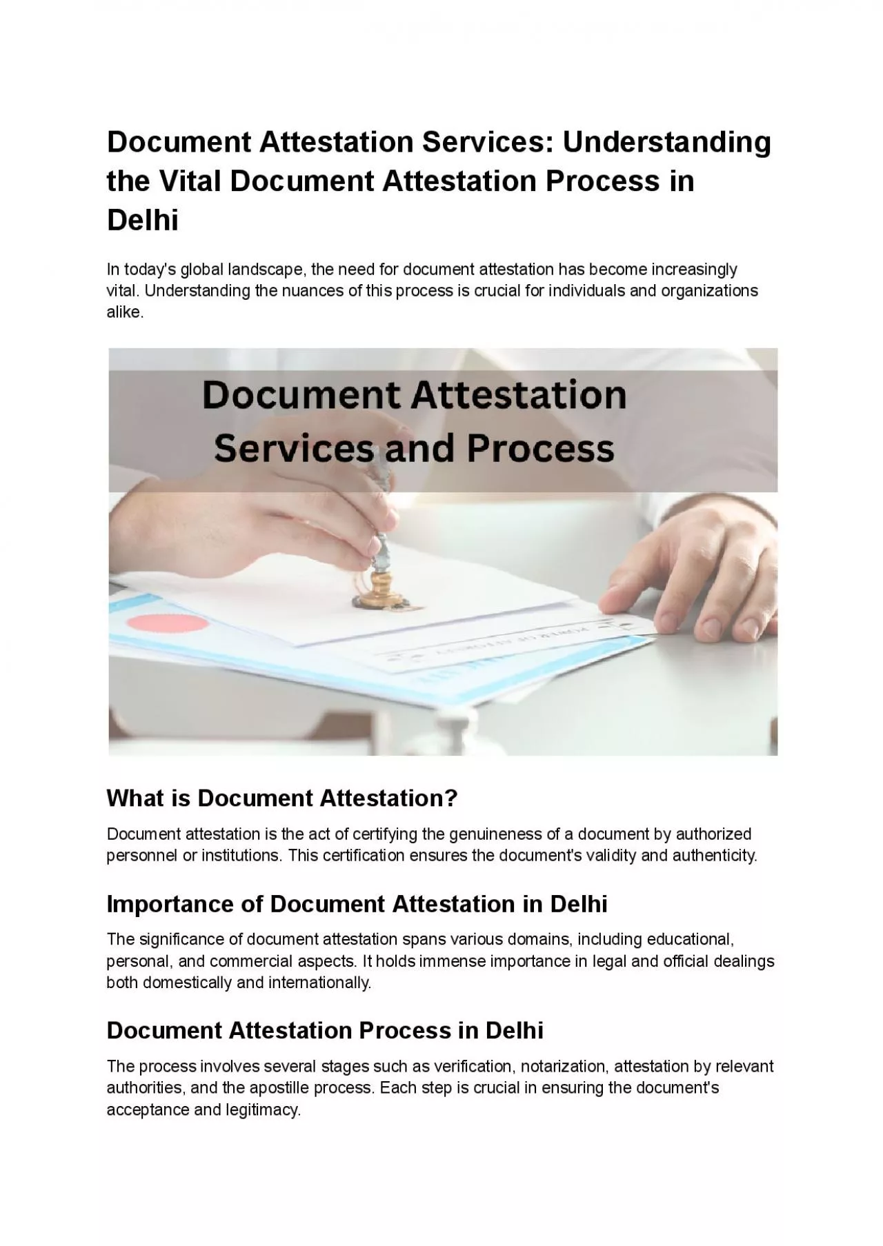 PDF-Understanding the Vital Document Attestation Process in Delhi