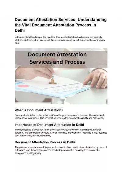 Understanding the Vital Document Attestation Process in Delhi