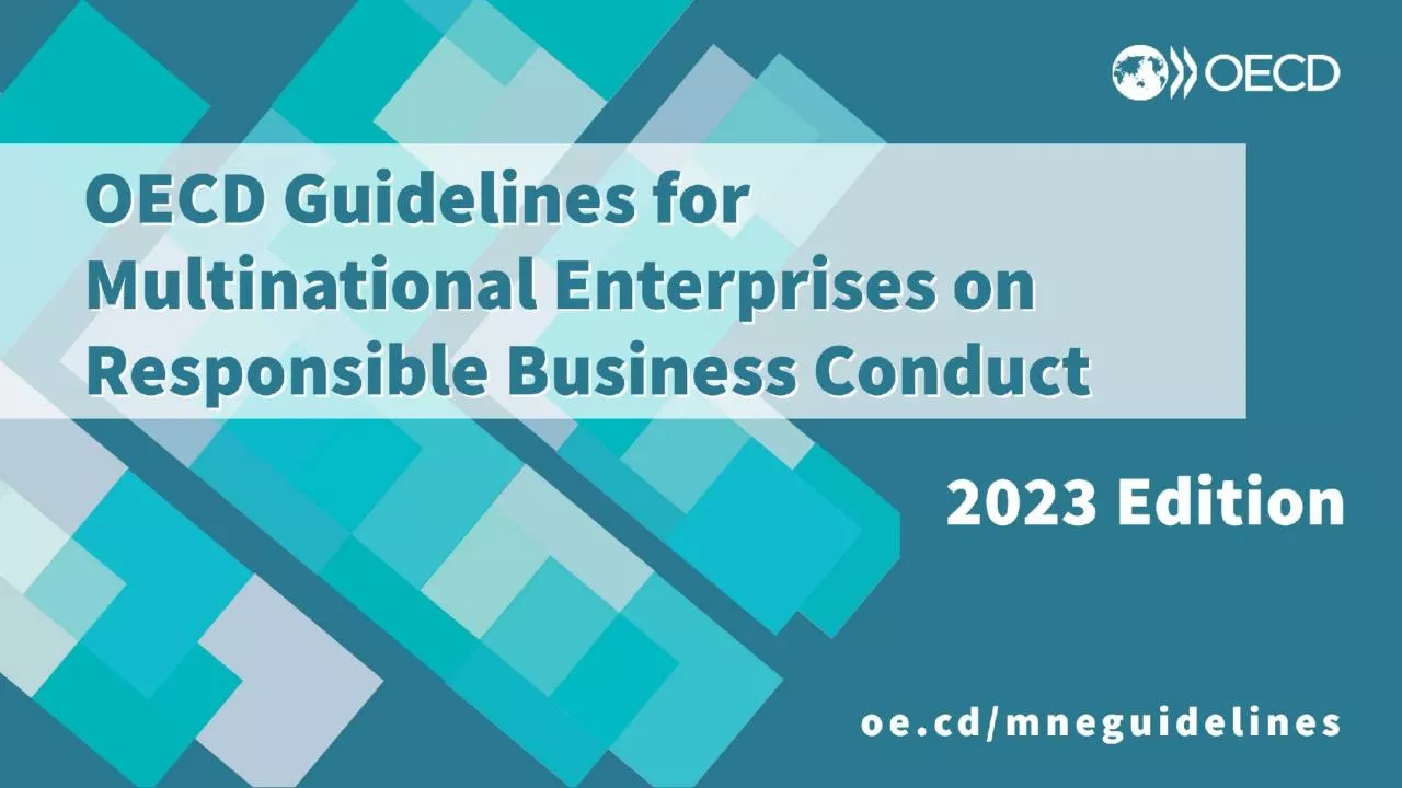 PPT-OECD Guidelines For Multinational Enterprises on Responsible Business Conduct