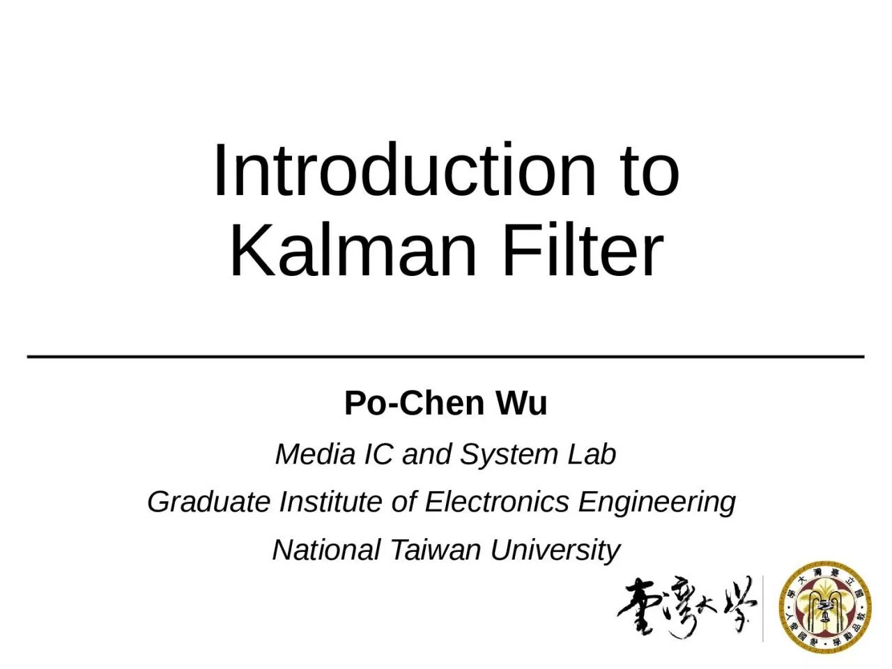 PPT-Introduction to Kalman