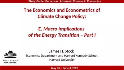 The Economics and Econometrics of Climate Change Policy: