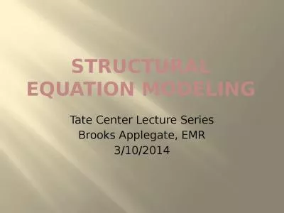 Structural Equation  Modeling