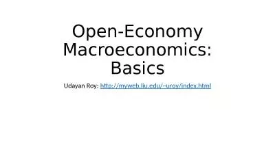 Open-Economy Macroeconomics: Basics