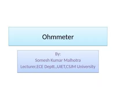 Ohmmeter By: Somesh  Kumar Malhotra