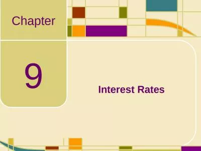9 Interest Rates Learning Objectives
