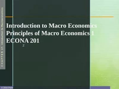 Introduction to Macro Economics