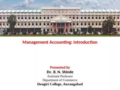 Management Accounting:  Introduction