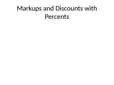 Markups and Discounts with