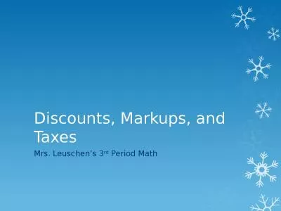 Discounts, Markups, and Taxes