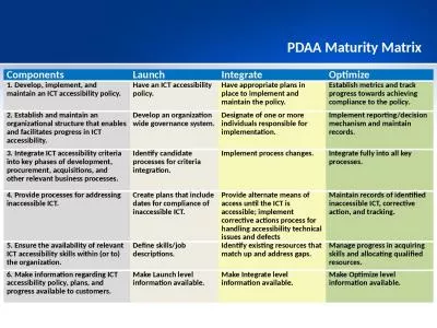 PDAA  Maturity  Matrix 1