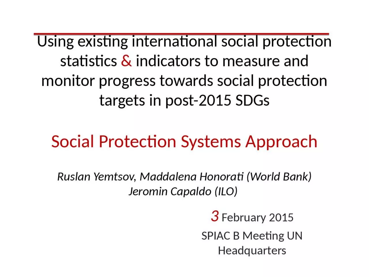 PPT-Using existing international social protection statistics