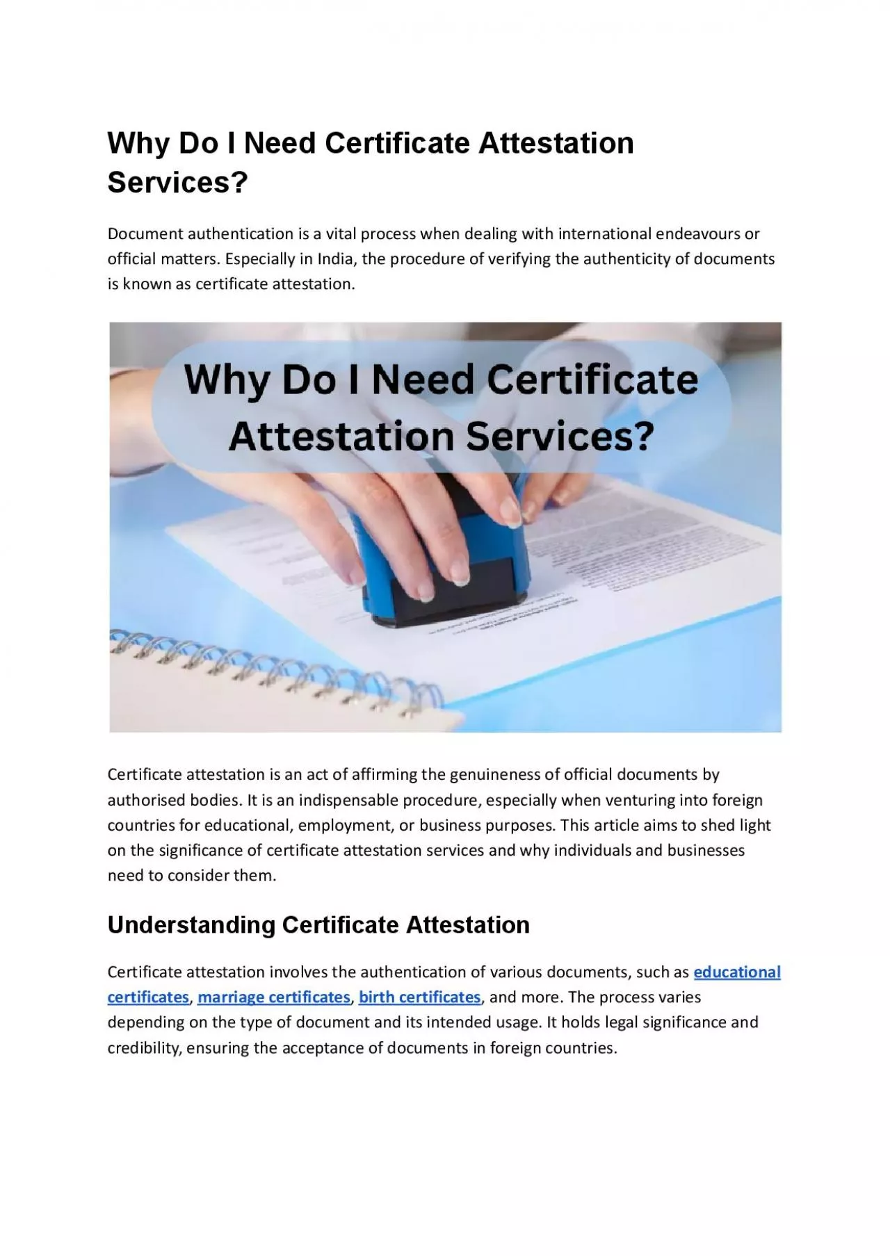 PDF-Why Do I Need Certificate Attestation Services?