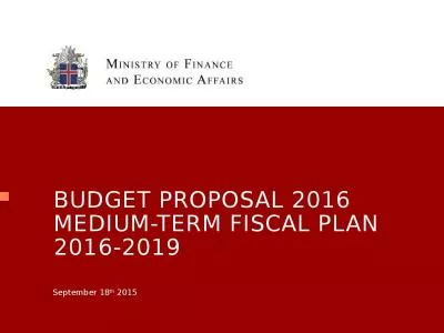 budget proposal 2016  medium-term fiscal plan 2016-2019