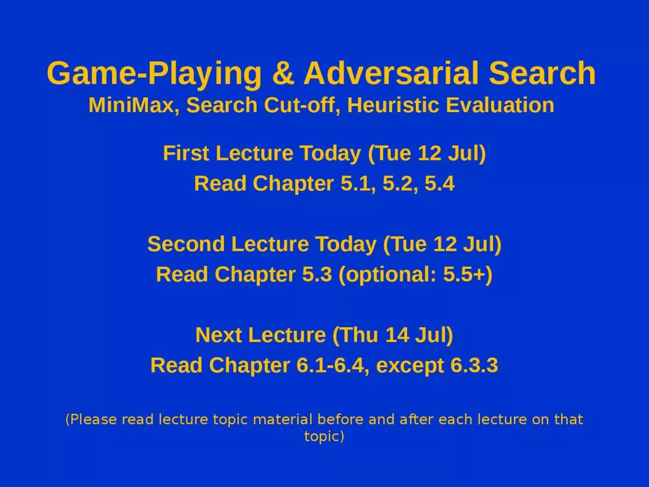 PPT-First Lecture Today (Tue 12 Jul)