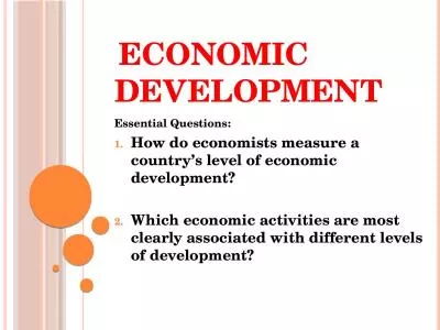 economic development Essential Questions: