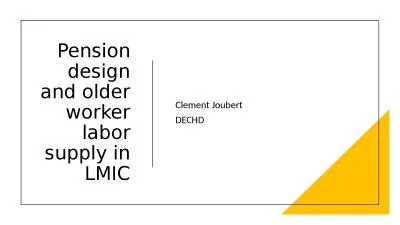 Pension design and older worker labor supply in LMIC