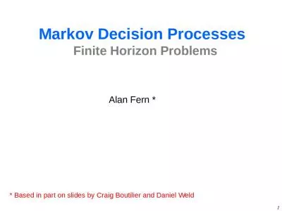 1 Markov Decision Processes