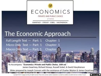 The Economic Approach What is Economics About?