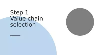 Step 1 Value chain selection