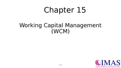 Chapter 15 Working Capital Management (WCM)