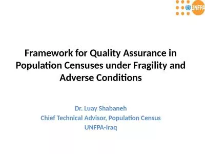 Framework for Quality Assurance in Population Censuses under Fragility and Adverse Conditions