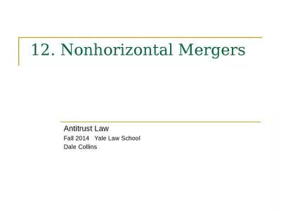 12.  Nonhorizontal  Mergers