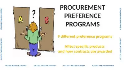 PROCUREMENT PREFERENCE PROGRAMS