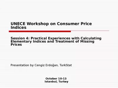 UNECE Workshop on  Consumer Price Indices