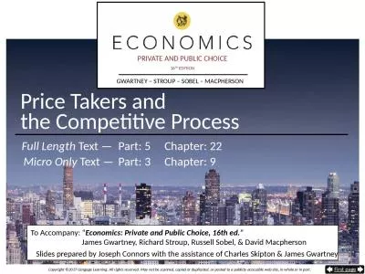 Price Takers and  the Competitive Process