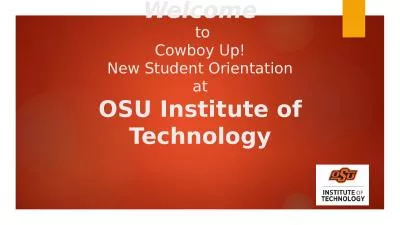 Welcome  to Cowboy Up! New Student Orientation