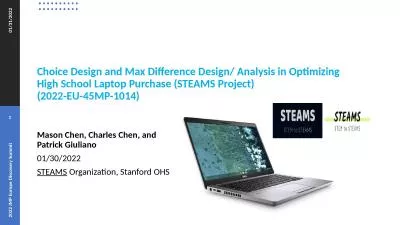 Choice Design and Max Difference Design/ Analysis in Optimizing High School Laptop Purchase