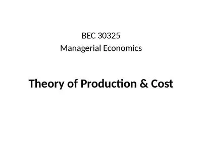 Theory of Production & Cost