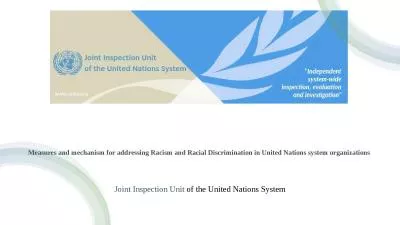 Measures and mechanism for addressing Racism and Racial Discrimination in United Nations system org