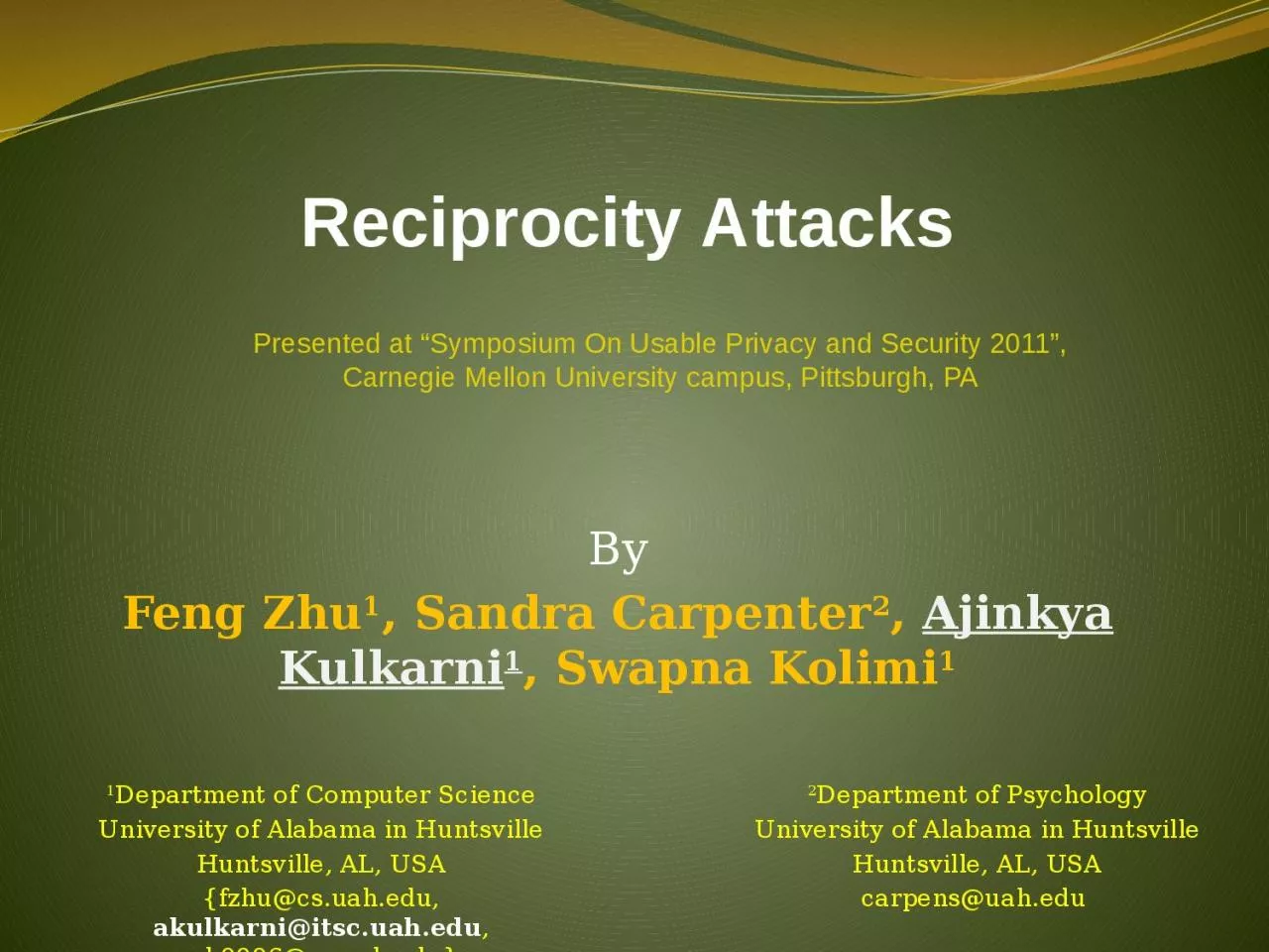 PPT-By Feng Zhu 1 , Sandra Carpenter