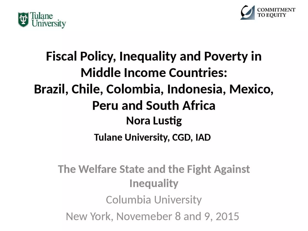 PPT-Fiscal Policy, Inequality and Poverty in Middle Income Countries: