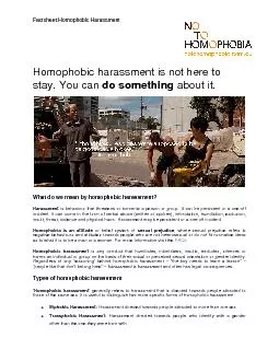 Factsheet:Homophobic Harassment
