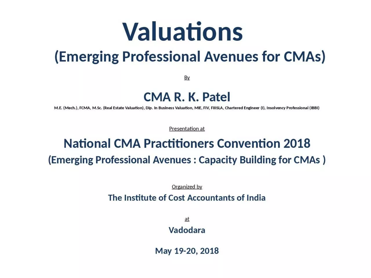 PPT-Valuations (Emerging Professional