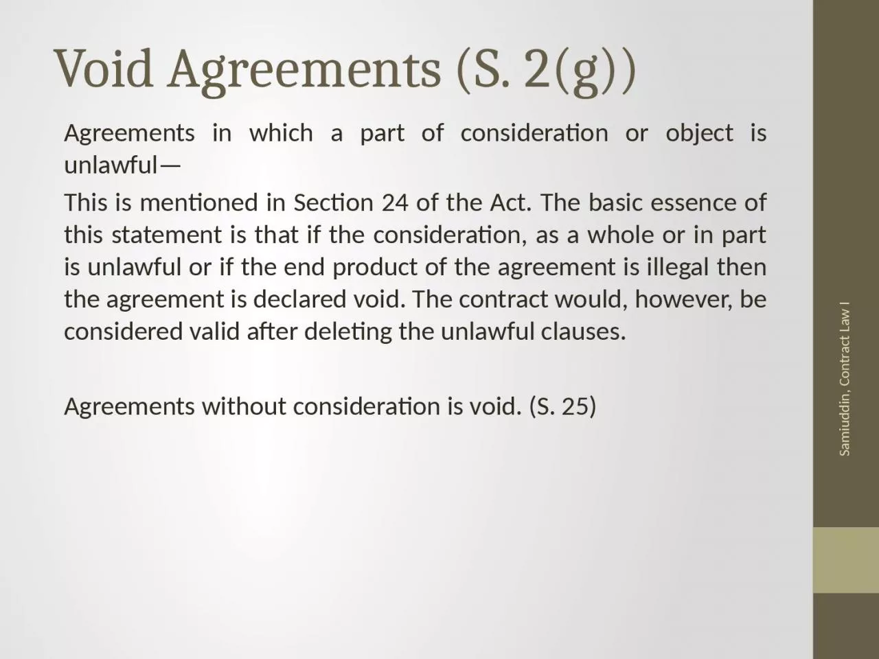 Void Agreements (S. 2(g))