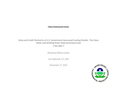 China Environment Forum Value and Credit Mechanics of U.S. Government Sponsored Funding